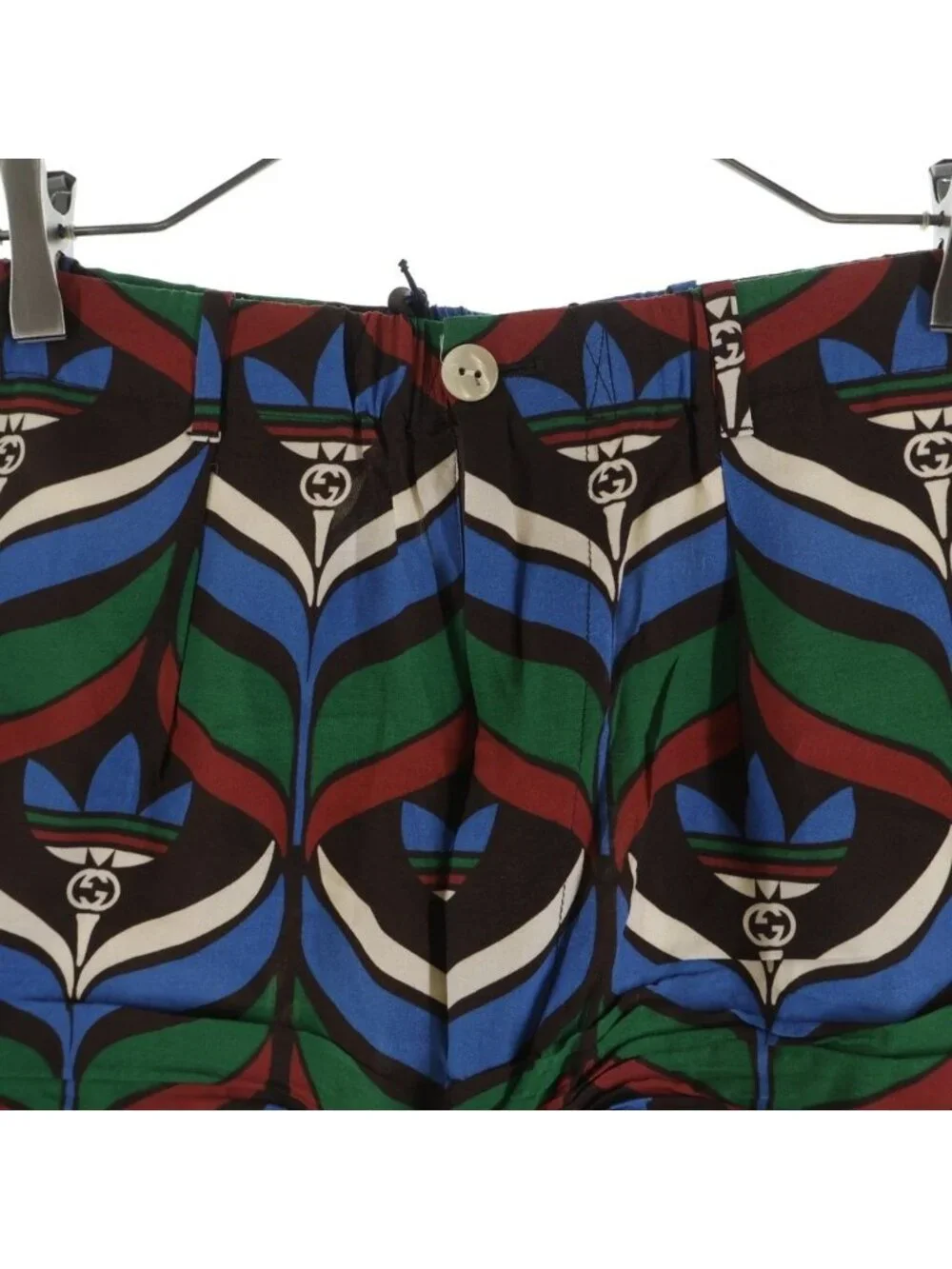 Gucci Adidas Trefoil Print Shorts Brown Green Pants All Over Pattern Zajov